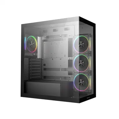 DeepCool Számítógépház - CG580 4F V2 (fekete, ablakos, 4x12cm A-RGB, BTF, ATX, 2xUSB3.0, 1xUSB2.0) – 2. kép