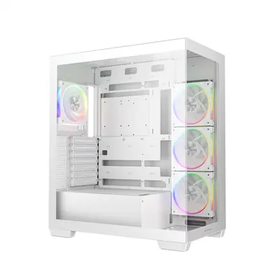 DeepCool Számítógépház - CG580 4F WH V2 (fehér, ablakos, 4x12cm A-RGB, BTF, ATX, 2xUSB3.0, 1xUSB2.0) – 2. kép