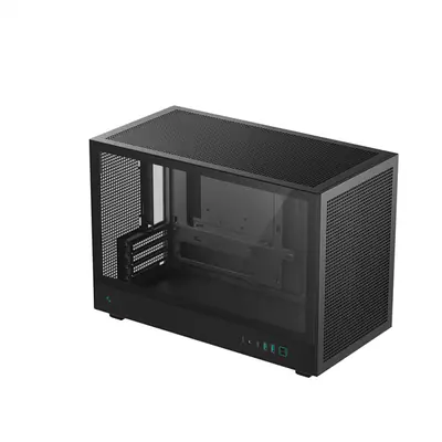 DeepCool Számítógépház - CH260 (fekete, Mini-ITX/Micro ATX (BTF), 2xUSB3.0, Type-C, fekete)