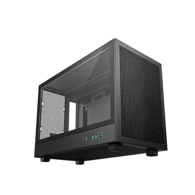 DeepCool Számítógépház - CH260 (fekete, Mini-ITX/Micro ATX (BTF), 2xUSB3.0, Type-C, fekete) – 2. kép