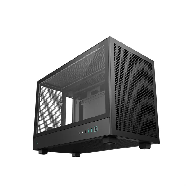 DeepCool Számítógépház - CH260 (fekete, Mini-ITX/Micro ATX (BTF), 2xUSB3.0, Type-C, fekete) – 2. kép