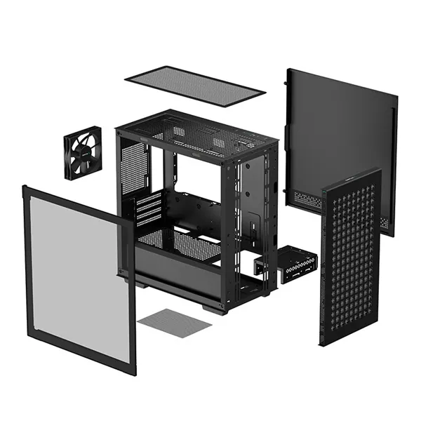 DeepCool Számítógépház - CH370 (fekete, ablakos, 1x12cm ventilátor, Mini-ITX / Micro-ATX, 2xUSB3.0) – 5. kép
