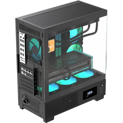 Formula Számítógépház - Crystal E1 FLOE Black (fekete, ablakos, ATX, 2xUSB3.0, 1xType-C) – 2. kép