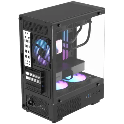 Formula Számítógépház - Crystal Z1CM V2 Black (fekete, ablakos, mATX, 1xUSB2.0, 1xUSB3.0, 1xType-C) – 2. kép