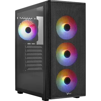Formula Számítógépház - FG-06 AR (fekete, ablakos, 4x12cm ARGB venti, mATX, 1xUSB3.0, 2xUSB2.0) – 2. kép
