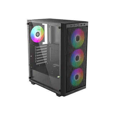 ID-Cooling Számítógépház - WARE 310 ARGB (ablakos, 4x12cm A-RGB, ATX, USB3.0, 1xUSB-C, 1xUSB2.0, fekete) – 2. kép