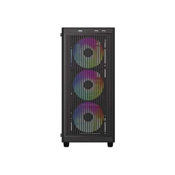 ID-Cooling Számítógépház - WARE 310 ARGB (ablakos, 4x12cm A-RGB, ATX, USB3.0, 1xUSB-C, 1xUSB2.0, fekete) – 3. kép