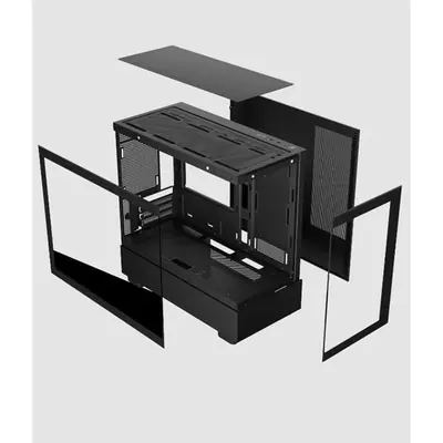 KEEP OUT Számítógépház - XC-301 GLASS (fekete, ablakos, 3x12cm ARGB venti, microATX, 1xUSB2.0, 1xUSB3.0) – 2. kép