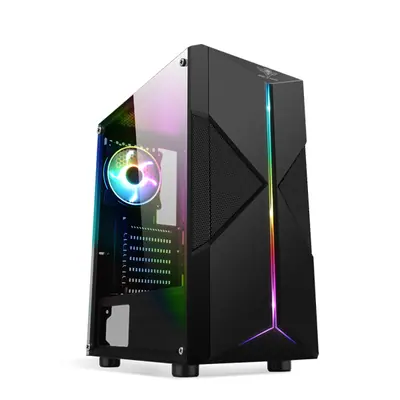 Spirit of Gamer Számítógépház - CLONE 3 Black (fekete, ablakos, 2x12cm ventilátor, alsó táp,  ATX, 1xUSB3.0, 2xUSB2.0) – 2. kép