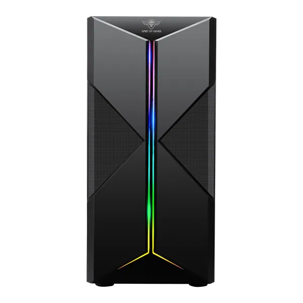 Spirit of Gamer Számítógépház - CLONE 3 Black (fekete, ablakos, 2x12cm ventilátor, alsó táp, ATX, 1xUSB3.0, 2xUSB2.0) – 4. kép