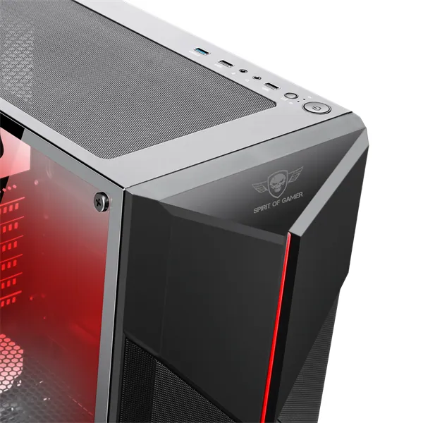 Spirit of Gamer Számítógépház - CLONE 3 Black (fekete, ablakos, 2x12cm ventilátor, alsó táp, ATX, 1xUSB3.0, 2xUSB2.0) – 5. kép