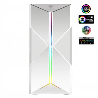 Spirit of Gamer Számítógépház - CLONE 3 White (fekete, ablakos, 2x12cm ventilátor, alsó táp,  ATX, 1xUSB3.0, 2xUSB2.0) – 2. kép