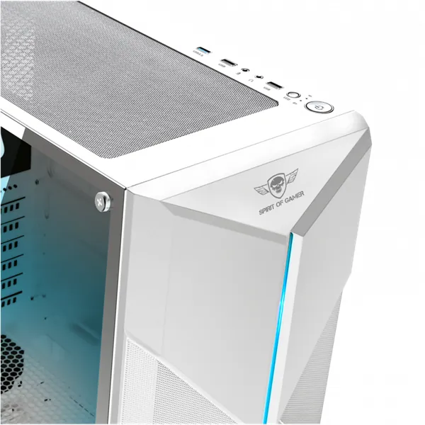 Spirit of Gamer Számítógépház - CLONE 3 White (fekete, ablakos, 2x12cm ventilátor, alsó táp, ATX, 1xUSB3.0, 2xUSB2.0) – 3. kép