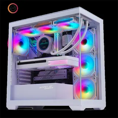 Spirit of Gamer Számítógépház - SPARK Arctic (fehér, ablakos, 6x12cm ventilátor, alsó táp,  ATX, 2xUSB3.0, 1xUSB-C) – 2. kép