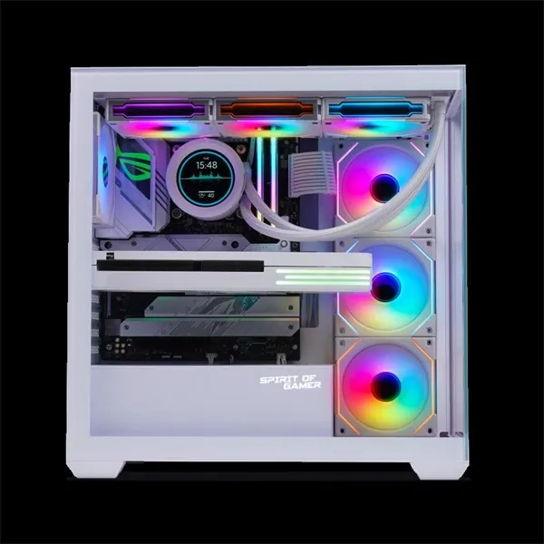 Spirit of Gamer Számítógépház - SPARK Arctic (fehér, ablakos, 6x12cm ventilátor, alsó táp, ATX, 2xUSB3.0, 1xUSB-C) – 6. kép