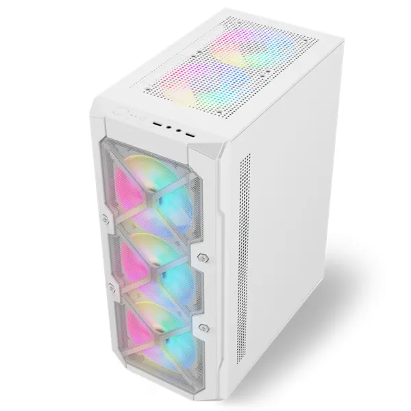 Spirit of Gamer Számítógépház - REBEL XT White (fekete, ablakos, 4x12cm ventilátor, alsó táp, ATX, 1xUSB3.0, 2xUSB2.0) – 6. kép