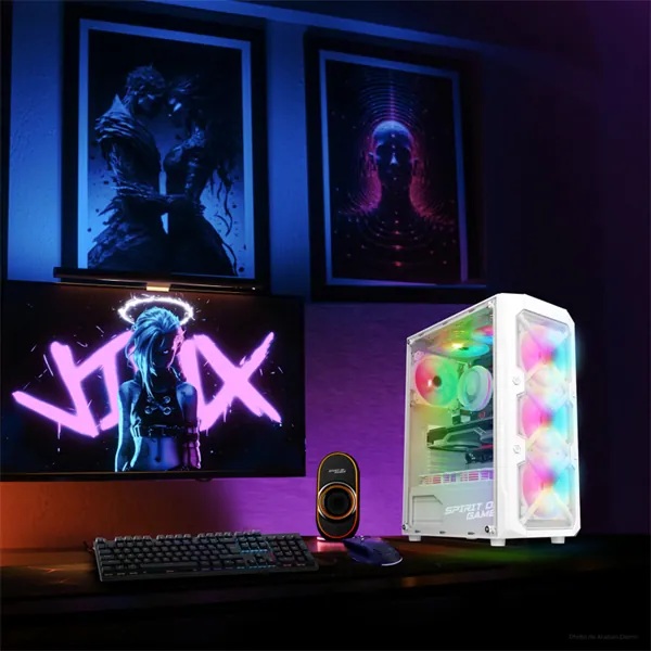 Spirit of Gamer Számítógépház - REBEL XT White (fekete, ablakos, 4x12cm ventilátor, alsó táp, ATX, 1xUSB3.0, 2xUSB2.0) – 8. kép