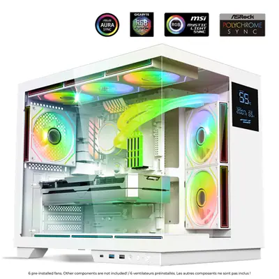 Spirit of Gamer Számítógépház - VIPER CRX White (fekete, ablakos, 6x12cm ventilátor, alsó táp,  ATX, 1x USB-C, 2x USB-A) – 2. kép