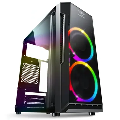 Spirit of Gamer Számítógépház - Deathmatch 3 RGB (fekete, ablakos, 2x12cm, ventilátor mATX, ITX, 1xUSB3.0, 2xUSB2.0) – 2. kép