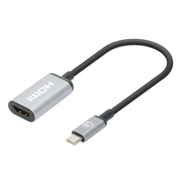 Manhattan Kábel átalakító - 4K@60Hz USB-C to HDMI Adapter, Active, Aluminum, Ezüst