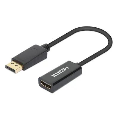 Manhattan Kábel átalakító - 4K@60Hz Active DisplayPort to HDMI Adapter, DisplayPort Male to HDMI Female