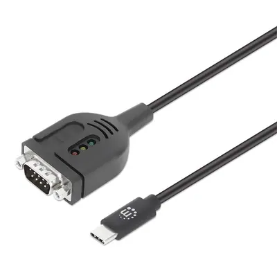 Manhattan Kábel átalakító - USB-C to Serial DB9 / RS232 Adapter Cable, 1m