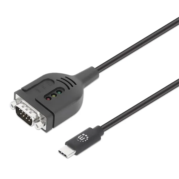 Manhattan Kábel átalakító - USB-C to Serial DB9 / RS232 Adapter Cable, 1m