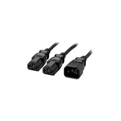 Equip Tápkábel - 112210 (Y PC tápkábel hosszabító, C13/C14, fekete, 1,6m) – 2. kép