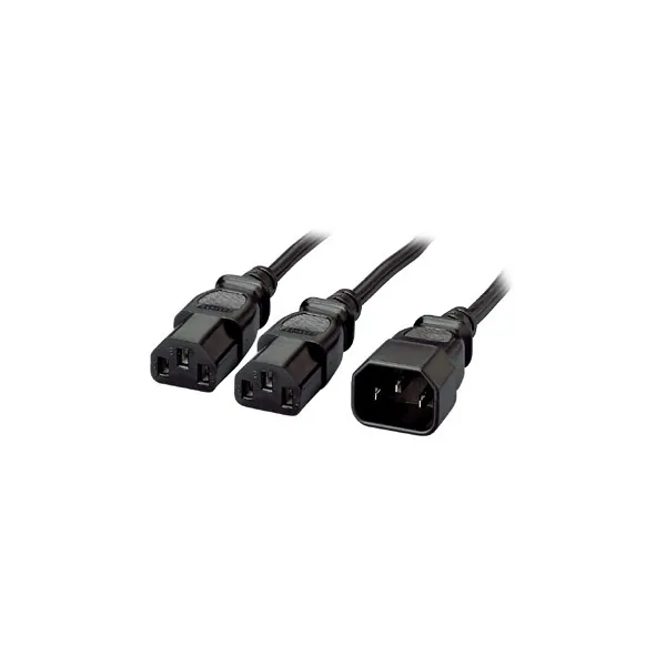 Equip Tápkábel - 112210 (Y PC tápkábel hosszabító, C13/C14, fekete, 1,6m) – 2. kép