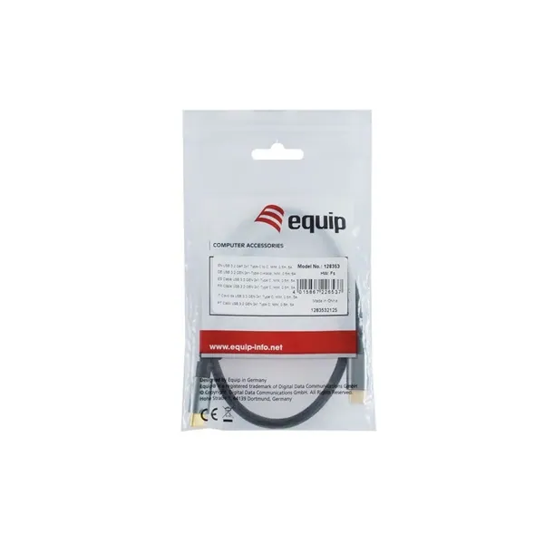 Equip Kábel - 128354 (USB-C 3.2 Gen2 to USB-C, apa/apa, PD:100W, fekete, 1m) – 8. kép