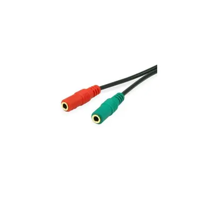 Equip kábel - 147943 (Audio elosztó, 3,5mm Jack, 2x anya/1x apa, fekete, 13cm) – 2. kép