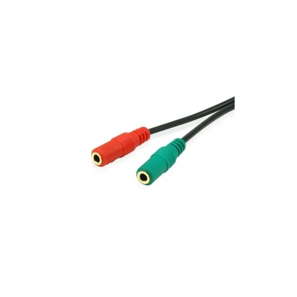 Equip kábel - 147943 (Audio elosztó, 3,5mm Jack, 2x anya/1x apa, fekete, 13cm) – 2. kép