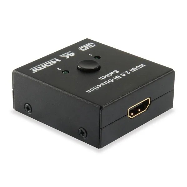 Equip HDMI Switch - 332723 (1x Bemenet, 2x Kimenet, két irányú jelátvitel, fekete) – 2. kép