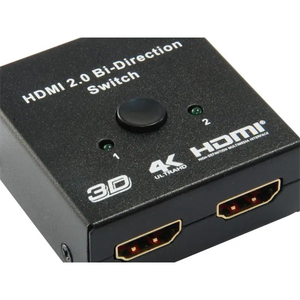 Equip HDMI Switch - 332723 (1x Bemenet, 2x Kimenet, két irányú jelátvitel, fekete) – 3. kép