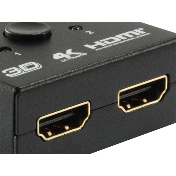 Equip HDMI Switch - 332723 (1x Bemenet, 2x Kimenet, két irányú jelátvitel, fekete) – 4. kép