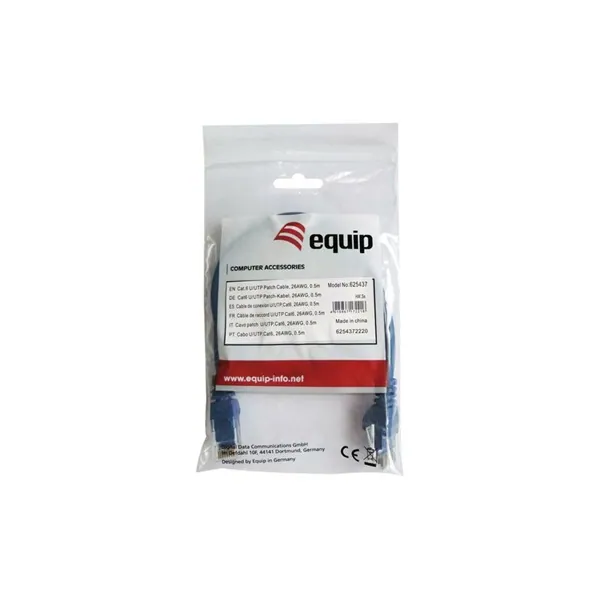 Equip Kábel - 625438 (UTP patch kábel, CAT6, kék, 15m) – 5. kép