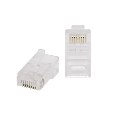 RJ45 Cat5 átfűzhető csatlakozó UTP kábelre, 8P8C - 100db/csomag