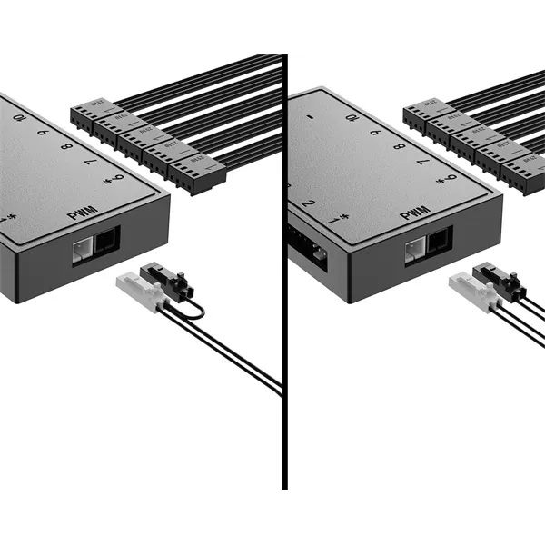 ID-Cooling Ventilátor tápkábel elosztó - FH-10 PWM (10 db 4pin) – 6. kép
