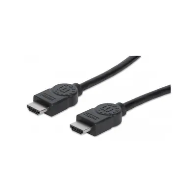 Manhattan Kábel - HDMI to HDMI (Ethernet HEC, ARC, 3D, 4K, Shielded, 2m, Fekete)