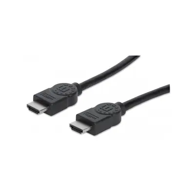 Manhattan Kábel - HDMI to HDMI (Ethernet HEC, ARC, 3D, 4K, Shielded, 3m, Fekete)