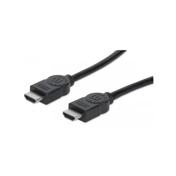 Manhattan Kábel - HDMI to HDMI (Ethernet HEC, ARC, 3D, 4K, Shielded, 3m, Fekete)