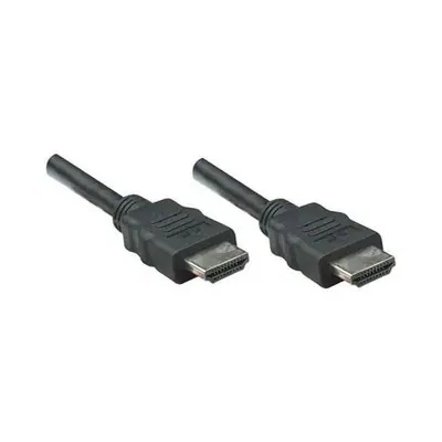 Manhattan Kábel - HDMI to HDMI (Ethernet HEC, ARC, 3D, 4K, Shielded, 5m, Fekete)