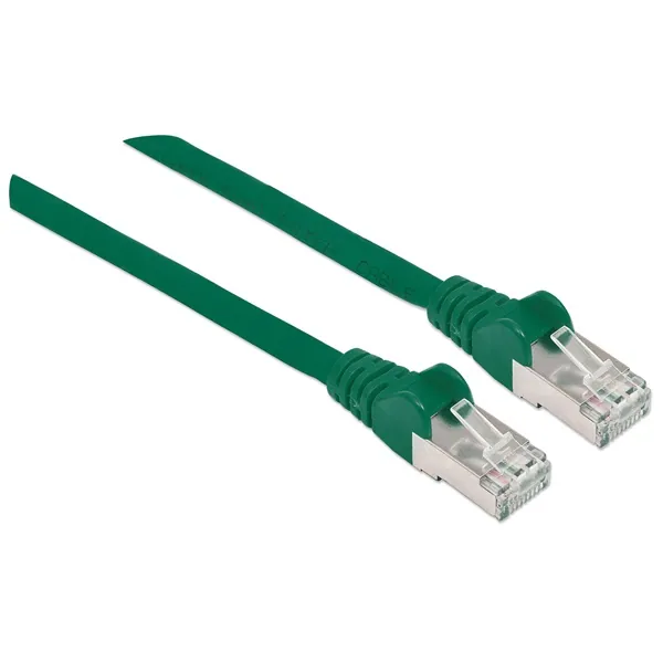 Manhattan Kábel - S/FTP Patch (RJ45 to RJ45, Cat7 kábel Cat6A moduláris csatlakozóval, 1.5m, zöld, réz)