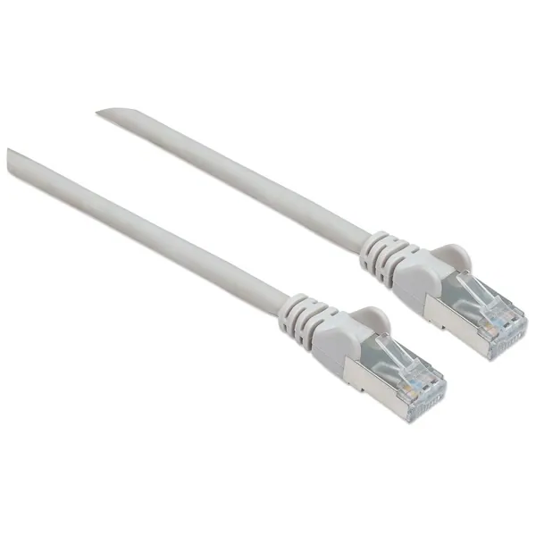 Manhattan Kábel - S/FTP Patch (RJ45 to RJ45, Cat7 kábel Cat6A moduláris csatlakozóval, 10m, szürke, réz)