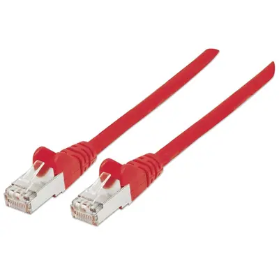 Manhattan Kábel - S/FTP Patch (RJ45 to RJ45, Cat7 kábel Cat6A moduláris csatlakozóval, 10m, piros, réz)