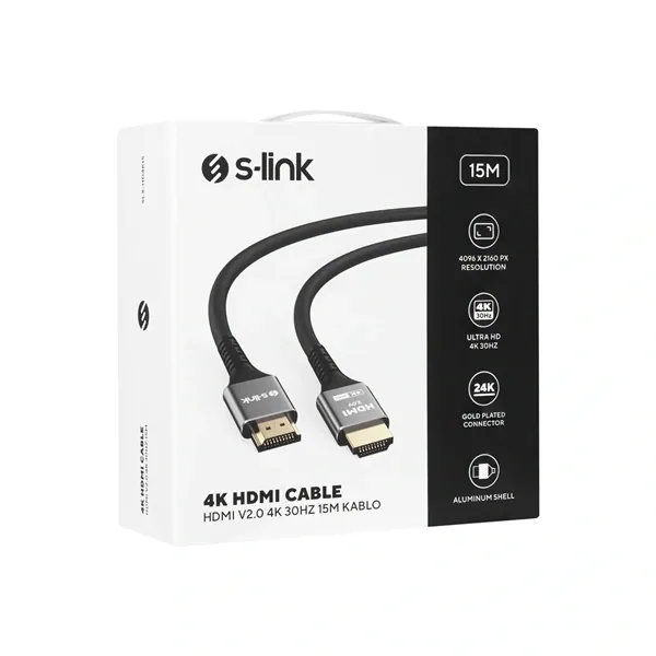 S-Link Kábel - SW-SGG039 (HDMI2.0 kábel, 4K/30Hz, apa/apa, 15m) – 4. kép