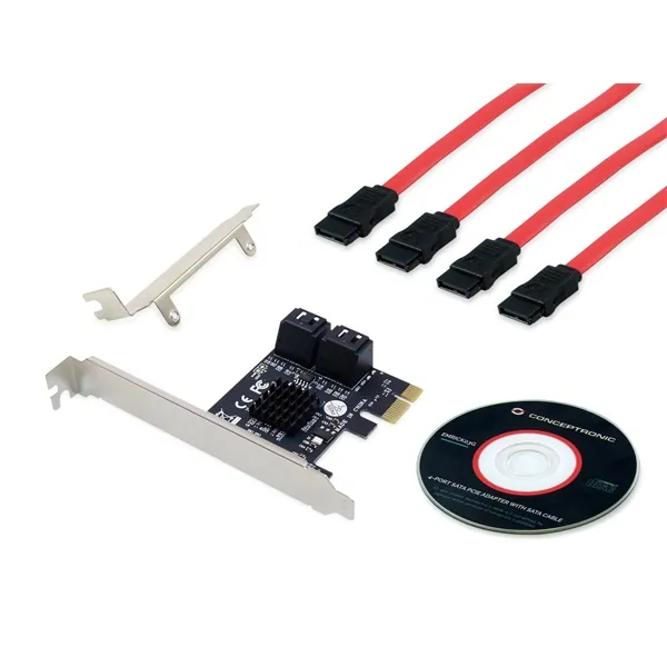 Conceptronic Bővítőkártya - EMRICK02G (PCIe x1 to 4x SATA III) – 3. kép