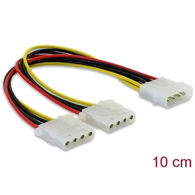 Delock Kábel - 82100 (1 x 4 pines molex apa -> 2 x 4 pines molex anya, 11cm)
