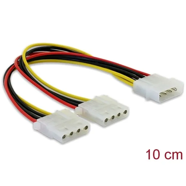 Delock Kábel - 82100 (1 x 4 pines molex apa -> 2 x 4 pines molex anya, 11cm)