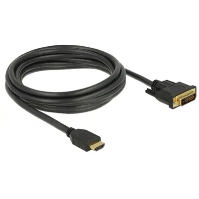 Delock Átalakító Kábel - 85655 (HDMI - DVI (24+1), apa/apa, kétírányú, 3m) – 2. kép